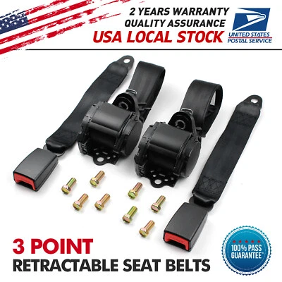 2Set Retractable Seat Belt Lap Belt 3 point FOR 1998-2019 Ford F-250 250 350 - Изображение 1 из 4