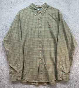Ralph Lauren Shirt XXL Mens Green Tan Red Plaid Long Sleeve Pony - Picture 1 of 10