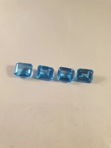 Swiss Blue Octagon 12mm x 10m Natural Topaz Gemstone - Picture 1 of 7