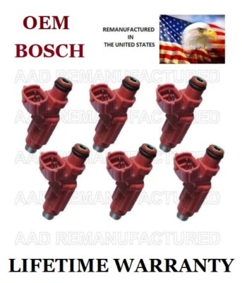 Оригинальный набор из 6 топливных форсунок Bosch для Mitsubishi Eclipse Galant Endeavor 3.8 - Изображение 1 из 2