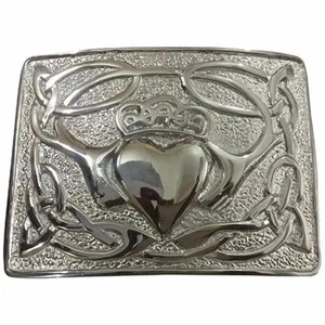 Scottish Men Celtic Cladding Pattern Highland Kilt Belt Buckle finish Chrome - Picture 1 of 2