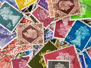 50 GB gebrauchte Briefmarken - alle verschiedenen Definitiven, ohne Papier, ab George VI - Bild 1 von 5