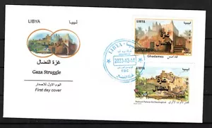 2023 - Libya - Solidarity with Gaza Palestine - Issues of 2015 Surcharged- FDC - Picture 1 of 1