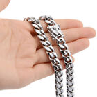 8/10/12/14/16/18Mm 316L Stainless Steel Curb Cuban Link Chain Necklace For Men