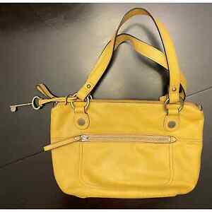 Fossil Long Live Vintage 1954 Yellow Shoulder Bag Purse