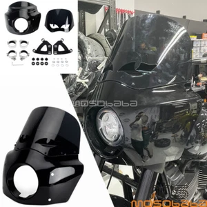Front Headlight Fairing w/ Smoke Windshield For Harley Softail Street Bob FXBB - Picture 1 of 9