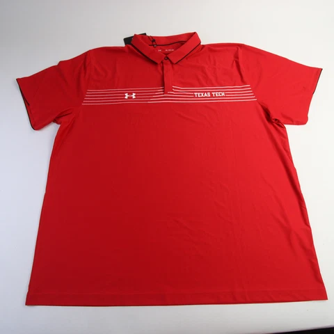 Texas Tech Red Raiders Under Armour Polo Men's Red/Striped New Cover