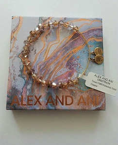 Alex y Ani Tinsel Copper Swarovski Crystal Bangle Beaded Bracelet NWT - Imagen 1 de 4