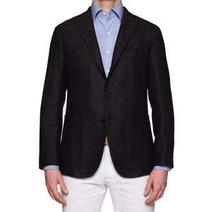 BOGLIOLI "K.Jacket" Brown Striped Wool-Cotton-Cashmere Unlined Jacket 50 NEW 40 - Picture 1 of 7