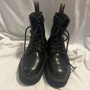 Dr. Doc Marten Jadon Men’s Size 5 Black Leather Side Zip Platform Combat Boots - Picture 1 of 14