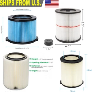 Filtro de repuesto Craftsman & Ridgid Shop filtros de vacío para 5 6 8 12 16 galones - Imagen 1 de 41