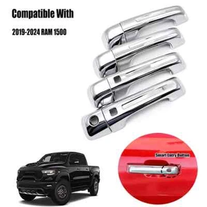 4PZ Per Ram 1500 2019-2024 Cromo Copri Maniglia Porta Auto Con Smartkey - Foto 1 di 10