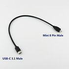 1x 30cm Type C Male to MINI 8 Pin Male USB 2.0 OTG Cable For Nikon Camera 30cm