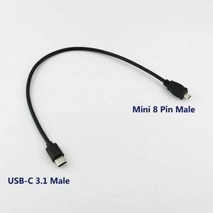 1x 30cm Type C Male to MINI 8 Pin Male USB 2.0 OTG Cable For Nikon Camera 30cm - Picture 1 of 8