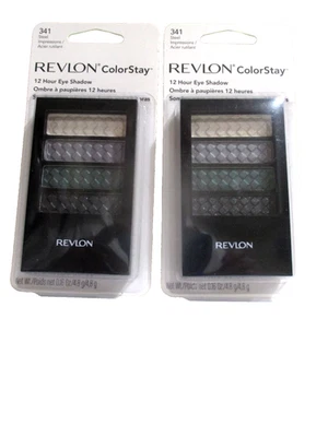 Lot Of (2) Revlon ~ ColorStay 12 Hour Eye Shadow Quad - #341 STEEL IMPRESSIONS - Image 1 of 3