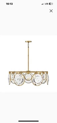 Lámpara de araña de tambor Fredrick Ramond Nala 7 luces LG, latón/óptica - FR31265HBR Foto 1 de 2