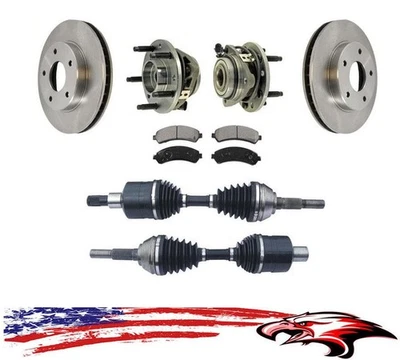 New Front Axles Rotors Hubs & Pads Gmc Jimmy Chevrolet Blazer 97-05 4x4 No ZR2 - Image 1 of 4