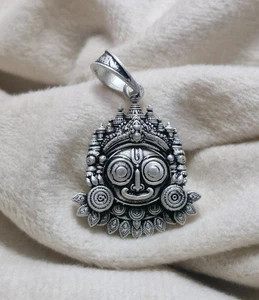 Colgante Jagannath de plata de ley 925 joyería con sello para devoción y bendiciones - Imagen 1 de 7