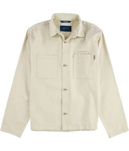 Perry Ellis Mens Cotton Shacket Field Jacket, Beige, 44 - Picture 1 of 1