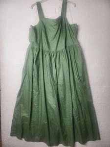 Lane Bryant Kleid gesmokter Rücken Plissee Maxikleid grün geraffte Taille Gr. - Bild 1 von 13
