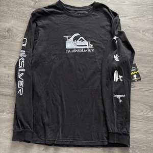 Mens Quicksilver Peanuts Collab Snoopy Surfing Long Sleeve Tshirt Size Large NWT - Picture 1 of 13