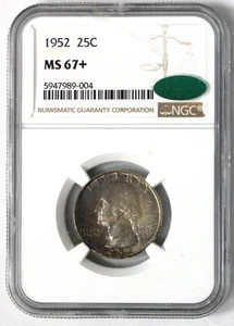 1952 Washington Quarter NGC MS67+ CAC !!! - Picture 1 of 2
