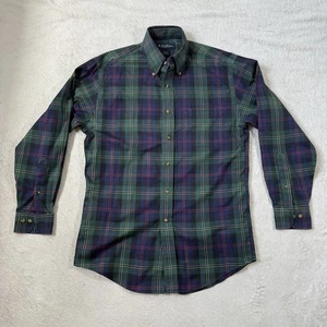 Brooks Brothers Pequeño Reloj Negro Sin Hierro Tartán, Camisa A Cuadros Abotonada 1818 - Imagen 1 de 8