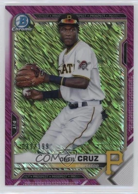 2021 Bowman Chrome Prospects Fuchsia Shimmer Refractor /199 Oneil Cruz #BCP-24 - Image 1 of 2