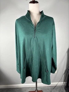Torrid Happy Camper Stretch Jacket 1/4 Zip Faux Suede Pocket Green Women’s Sz 3 - Picture 1 of 6