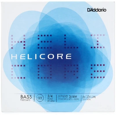Juego de cuerdas contrabajo D'Addario HP610 3/4M Helicore Pizzicato - Tamaño 3/4 - Foto 1 de 3