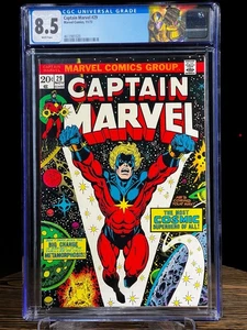 CAPTAIN MARVEL #29 CGC 8.5 Thanos Drax Controller 1st Appearance Sui-San - Picture 1 of 2