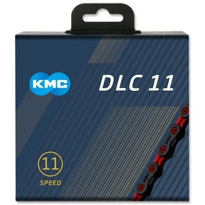 KMC DLC 11 Black/Red 118L cycle bike chain - Picture 1 of 2