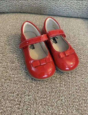 Туфли See Kai Run из красной лакированной кожи Mary Jane с бантиками размер 8 для младенцев/малышей ясельного возраста - Изображение 1 из 2