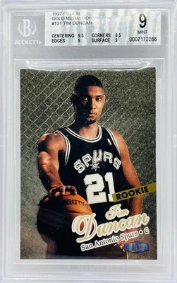Tim Duncan 1997-98 Ultra Gold Medallion #131 RC SP BGS 9 Mint w/ 9.5 RARE HOF - Image 1 of 2