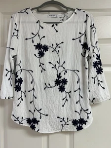 Ana Rose Embroidered Top Sz Large Boho Peasant Festive - Picture 1 of 7