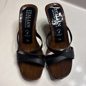 Italienische Lederschuhe Damen 7,5 / Schwarz - Bild 1 von 9