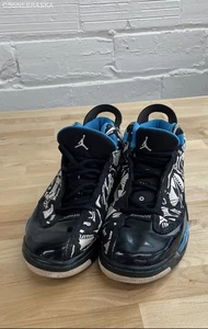 Air Jordan Black Blue Men's Dub Zero Laser Shoes Sneakers 311046-011 - Size 8 - Picture 1 of 8