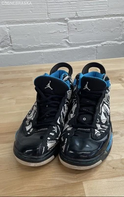 Tênis Air Jordan preto azul masculino Dub Zero Laser 311046-011 - Tamanho 8 - Imagem 1 de 4