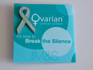 Ovarian Cancer Action pin badge sparkle effect (on card) - Picture 1 of 2