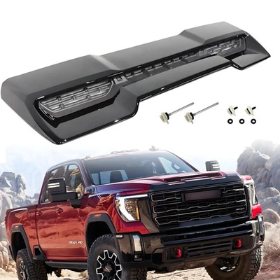 Black Front Bumper Air Vent Hood Scoop Trim For 2020-2023 GMC Sierra 2500/3500 - Image 1 of 4