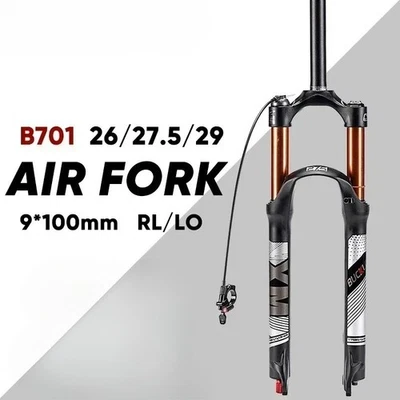 Mountain Bike Air Fork 9*100mm Disc Brake Air Suspension Front Fork Travel 120mm - Image 1 of 4