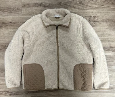 Mocha masculina retrô de lã creme GG zíper completo - Imagem 1 de 4