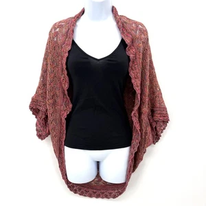 Y2K Say What Multicolor Open Knit Cardigan Size S/M Boho Artsy Fairy Cocoon - Bild 1 von 9