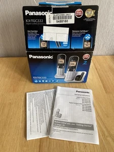 Panasonic KX-TGC222ES Twin Cordless Telephone with Answer Machine - Silver - Zdjęcie 1 z 9