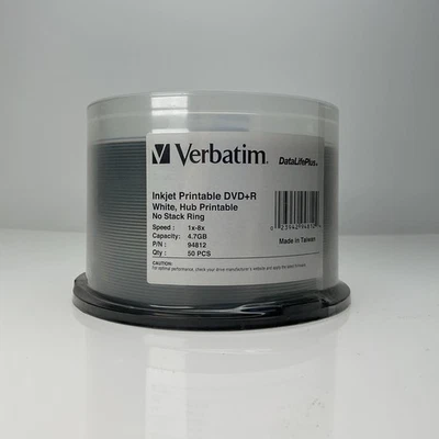 Verbatim DataLifePlus DVD+R White #94812 Ink Jet Printable Recordable Discs - Image 1 of 4