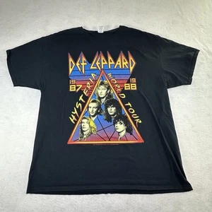 Def Leppard Hysteria Tour Shirt Sz XL 1987 1988 Tour Black Tee REPRINT 2018 - Picture 1 of 5