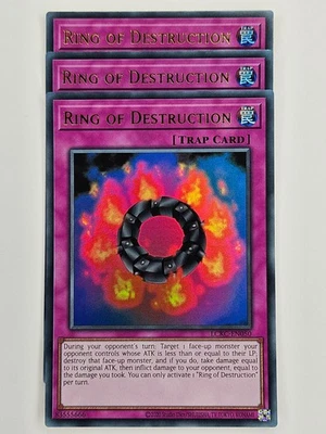 Yu Gi Oh - 3x LCKC-EN050 Ring of Destruction - Ultra Rare - Image 1 of 4