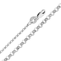 14K Solid Real White Gold Curb Cuban Chain Necklace 2.7mm 24" Women 3/32" 14K Solid Real White Gold Curb Cuban Chain Necklace 2.7mm 24" Women 3/32"