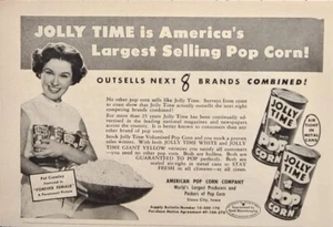 Jolly Time Pop Corn Pat Crowley Film Sioux City Iowa Dosen Vintage Print Ad 1953 - Bild 1 von 2