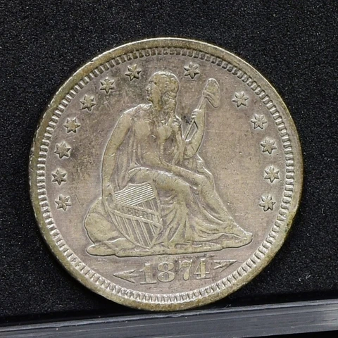 1874-S Liberty Seated Quarter - AU Details (#44404) Cover